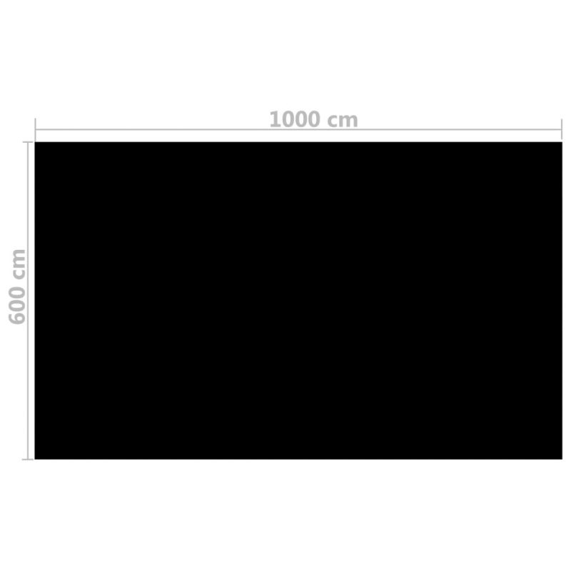 Pravokotno pokrivalo za bazen 1000x600 cm PE črno