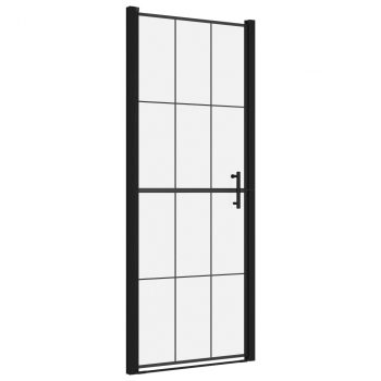 Vrata za tuš kaljeno steklo 91x195 cm črna