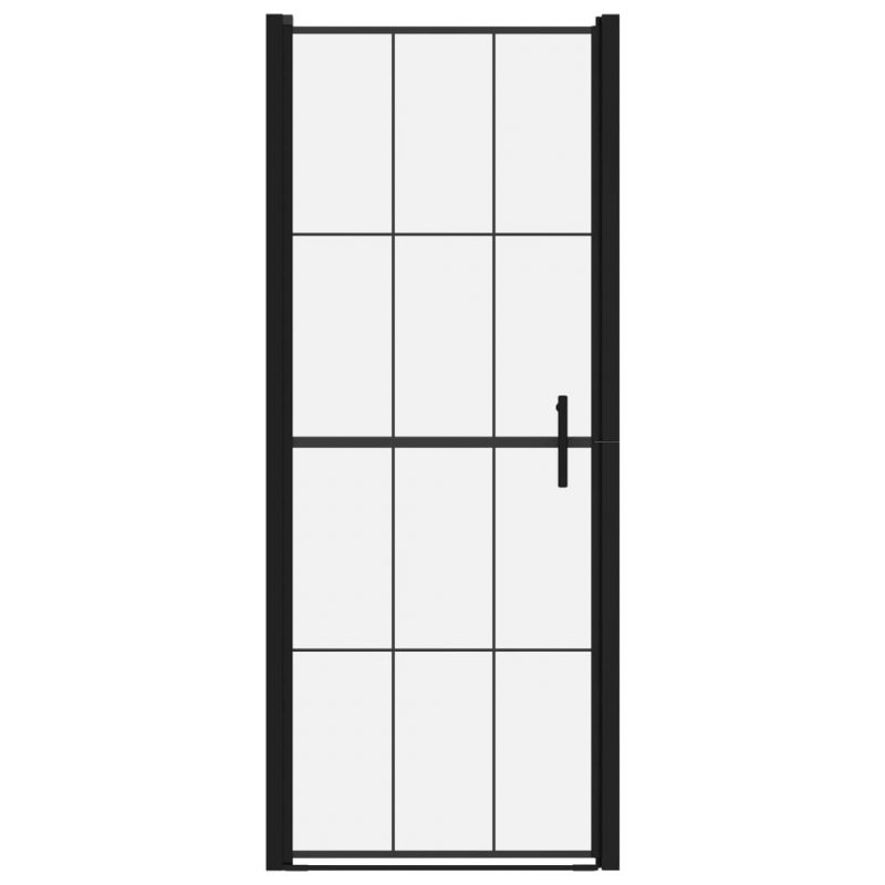 Vrata za tuš kaljeno steklo 91x195 cm črna