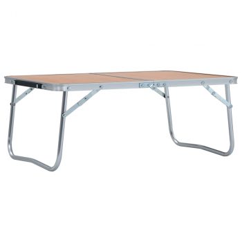 Zložljiva miza za kampiranje rjava iz aluminija 60x40 cm