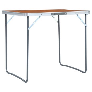 Zložljiva miza za kampiranje s kovinskim okvirjem 80x60 cm