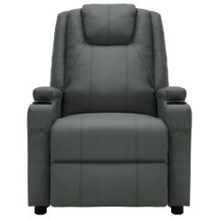 Električni masažni naslanjač antracitno umetno usnje