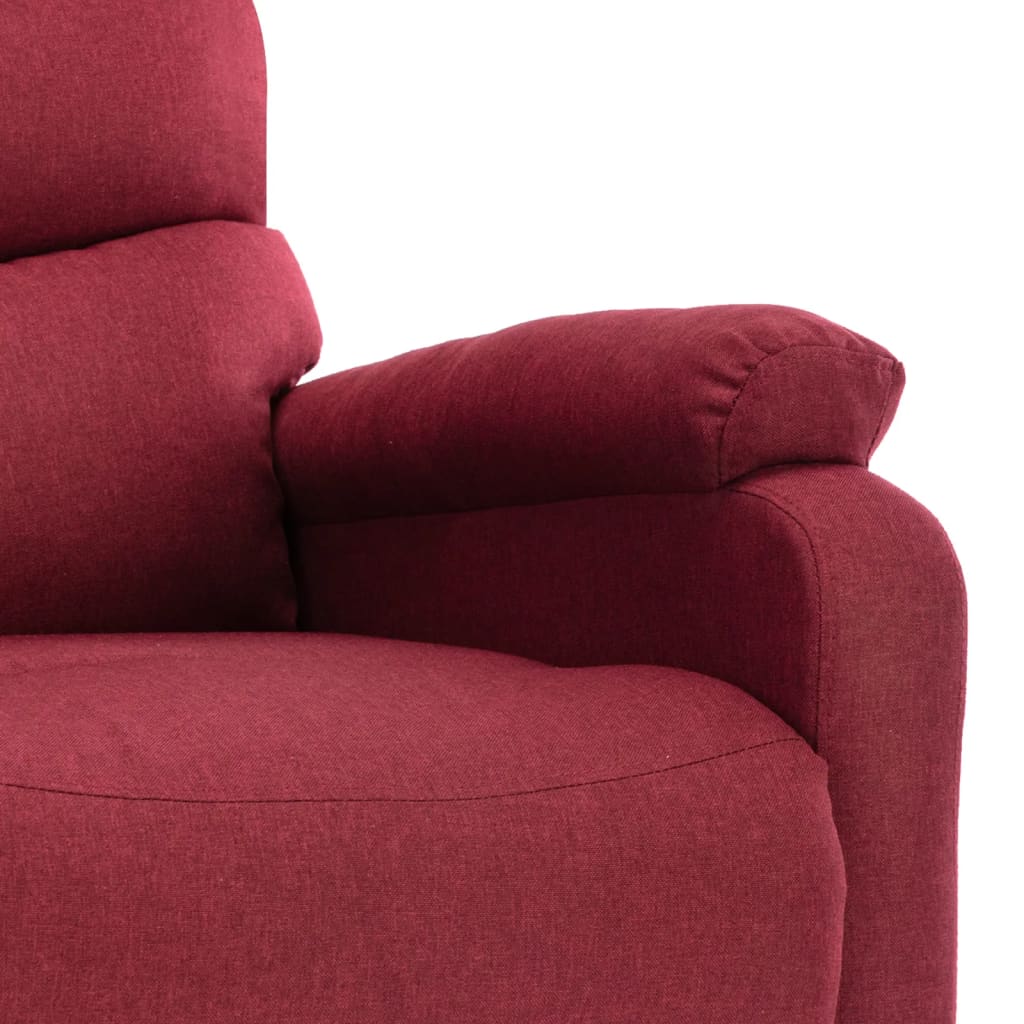 Električni masažni naslanjač vinsko rdeče blago