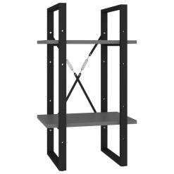 Knjižna omara 2-nadstropna siva 40x30x70 cm iverna plošča