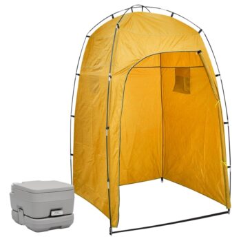 Prenosno stranišče za kamping s šotorom 10+10 L