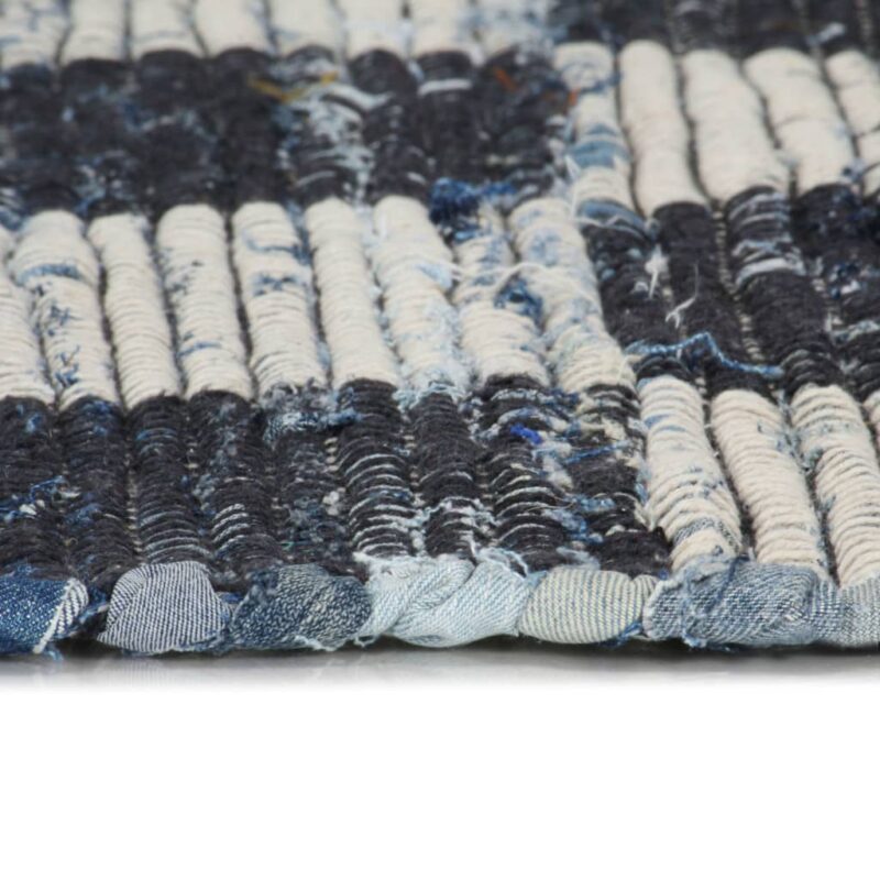Ročno tkana Chindi preproga iz džinsa 160x230 cm modra