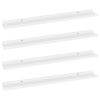 Stenske police 4 kosi bele 80x9x3 cm