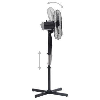 Stoječi ventilator Φ40 cm 120 cm črn