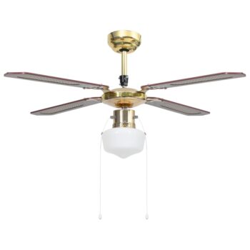 Stropni ventilator z lučjo 106 cm rjav