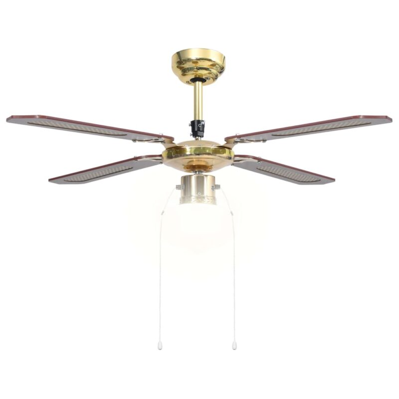 Stropni ventilator z lučjo 106 cm rjav