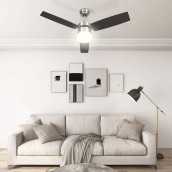 Stropni ventilator z lučjo in daljincem 108 cm temno rjav