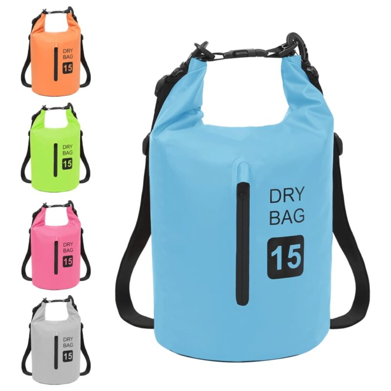 Torba Dry Bag z zadrgo modra 15 L PVC