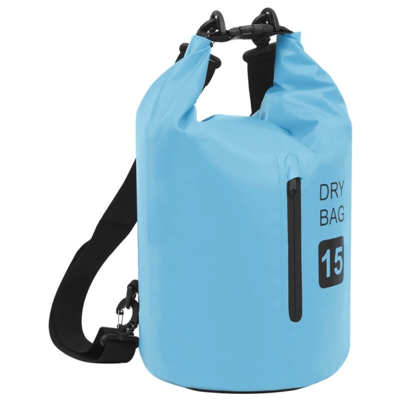 Torba Dry Bag z zadrgo modra 15 L PVC