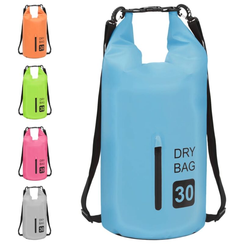 Torba Dry Bag z zadrgo modra 30 L PVC