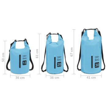 Torba Dry Bag z zadrgo modra 30 L PVC