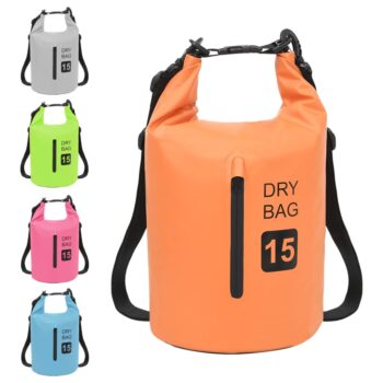 Torba Dry Bag z zadrgo oranžna 15 L PVC