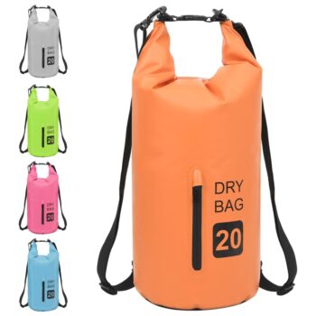 Torba Dry Bag z zadrgo oranžna 20 L PVC