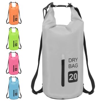 Torba Dry Bag z zadrgo siva 20 L PVC