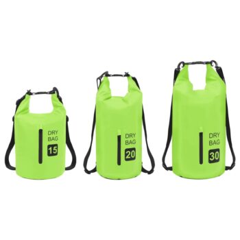 Torba Dry Bag z zadrgo zelena 15 L PVC