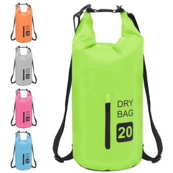 Torba Dry Bag z zadrgo zelena 20 L PVC