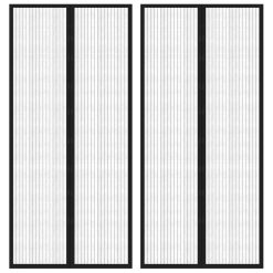 Zavesa proti mrčesu 2 kosa z magnetnimi bloki črna 210x90 cm