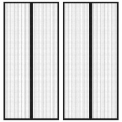 Zavesa proti mrčesu 2 kosa z magnetnimi bloki črna 220x110 cm