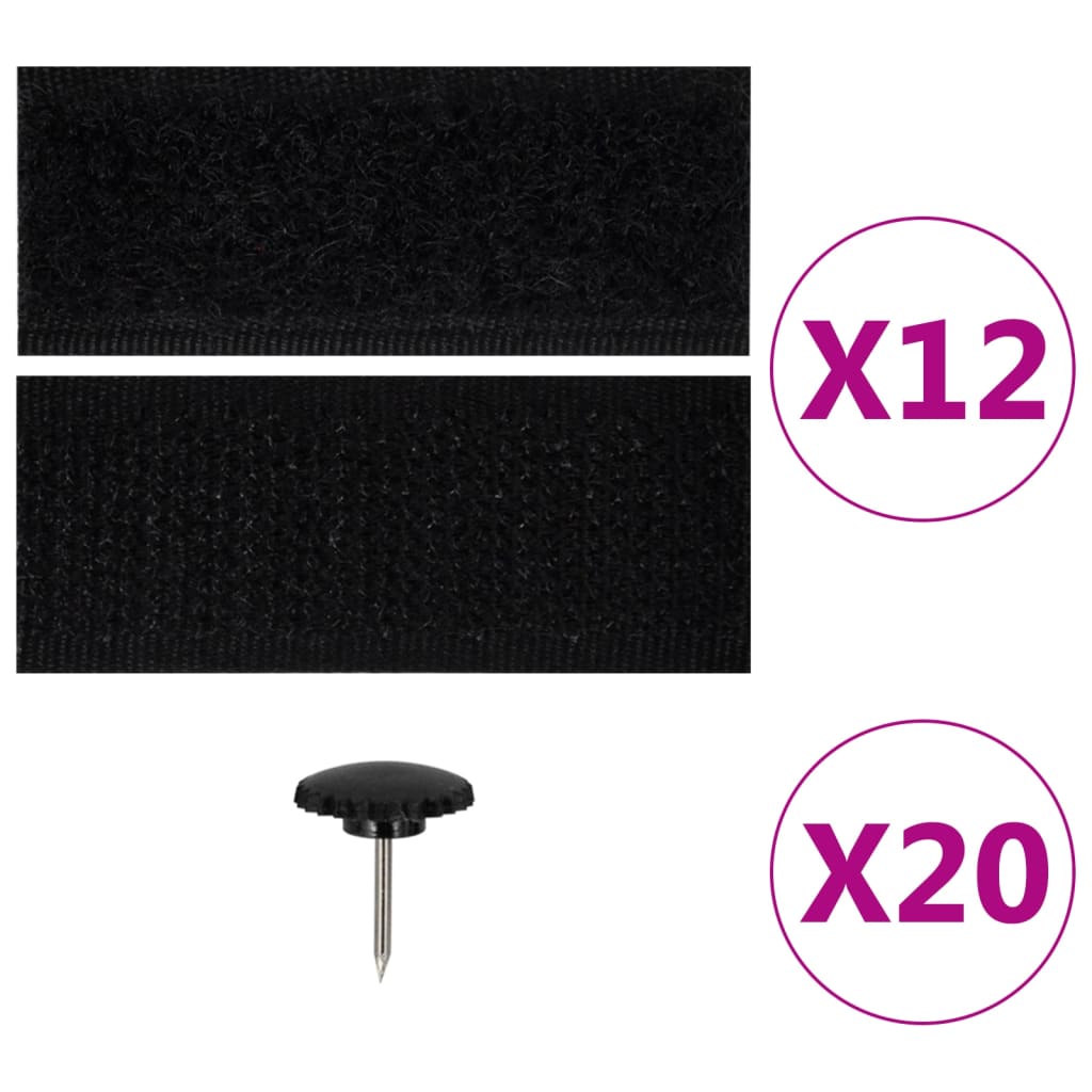 Zavesa proti mrčesu 2 kosa z magnetnimi bloki črna 220x110 cm