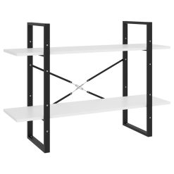 Knjižna omara 2-nadstropna bela 100x30x70 cm iverna plošča