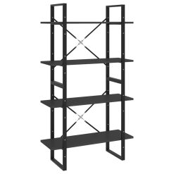 Knjižna omara 4-nadstropna siva 80x30x140 cm iverna plošča