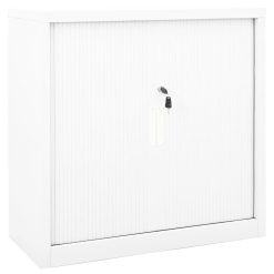 Omara z drsnimi vrati bela 90x40x90 cm jeklo