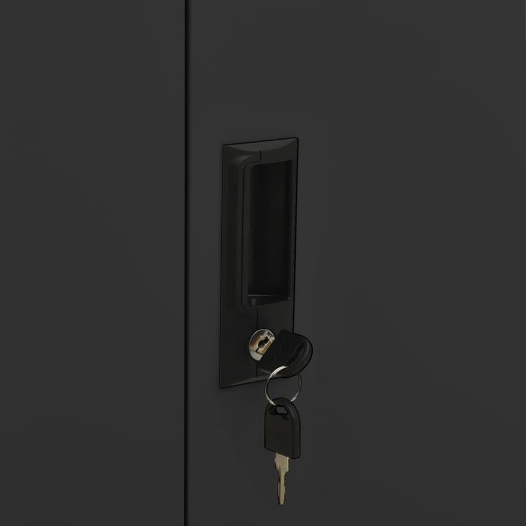 Pisarniška omara antracitna 90x40x102 cm jeklo