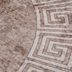 Pralna preproga φ120 cm bež protizdrsna