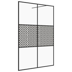 Pregrada za tuš s prozornim ESG steklom 140x195 cm črna