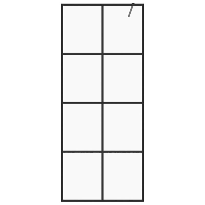 Pregrada za tuš s prozornim ESG steklom 80x195 cm črna