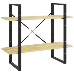 Knjižna omara 2-nadstropna 80x30x70 cm trdna borovina