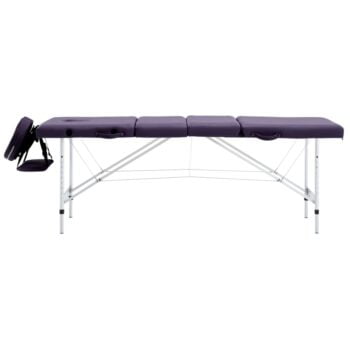 Zložljiva masažna miza 4-conska aluminij vijolična