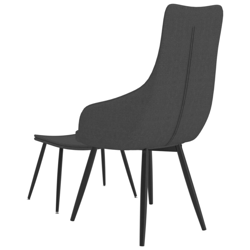 Fotelj s stolčkom za noge temno sivo blago