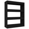 Knjižna omara/pregrada črna 80x30x103 cm konstruiran les