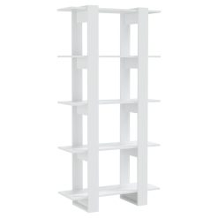 Knjižna omara/pregrada visok sijaj bela 80x30x160 cm