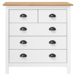 Komoda Hill Range bela 79x40x80 cm trdna borovina