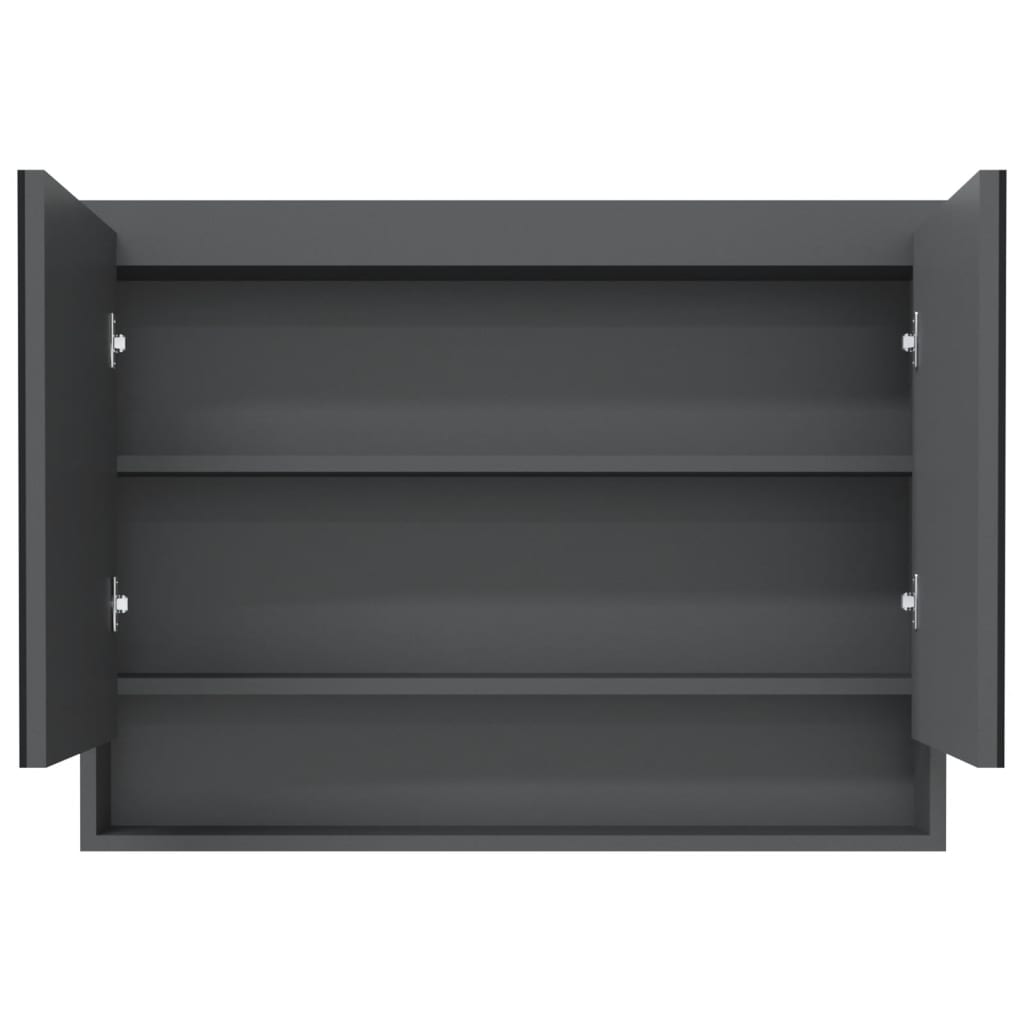 Kopalniška omarica z ogledalom 80x15x60 cm MDF siva