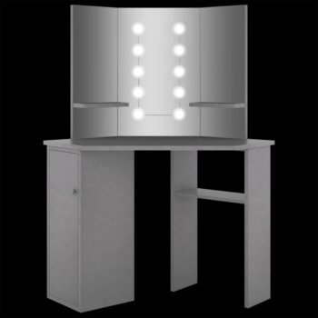 Kotna mizica za ličenje LED betonsko siva 111x54x141