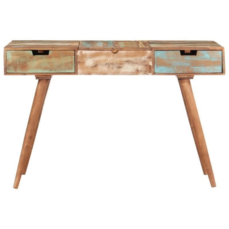 Kozmetična mizica z ogledalom 112x45x76 cm trden predelan les