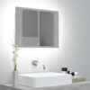 LED kopalniška omarica z ogledalom betonsko siva 60x12x45 cm