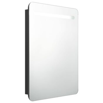LED kopalniška omarica z ogledalom črna 60x11x80 cm