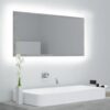 LED kopalniško ogledalo betonsko sivo 90x8