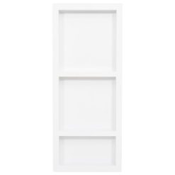 Niša za tuš kabino s 3 predelki mat bela 41x99x9 cm