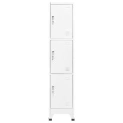 Omara s ključavnico bela 38x45x180 cm jeklo