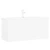Omarica za umivalnik z vgradnim umivalnikom bela iverna plošča