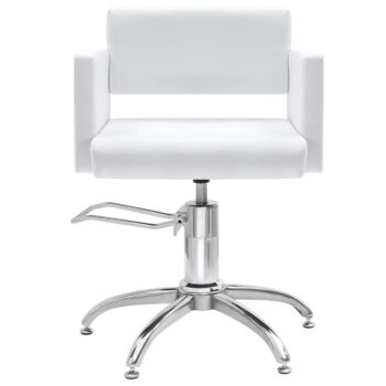 Salonski stol belo umetno usnje